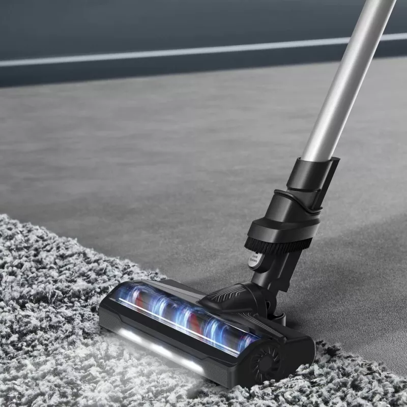 2-in-1 stick vacuum Rowenta RH6A35 — cordless lithium‑ion, 140 W, bagless cyclonic, lilla/silver, LED brush