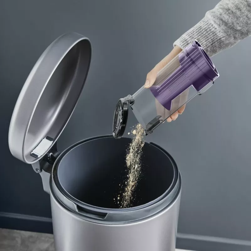 2-in-1 stick vacuum Rowenta RH6A35 — cordless lithium‑ion, 140 W, bagless cyclonic, lilla/silver, LED brush