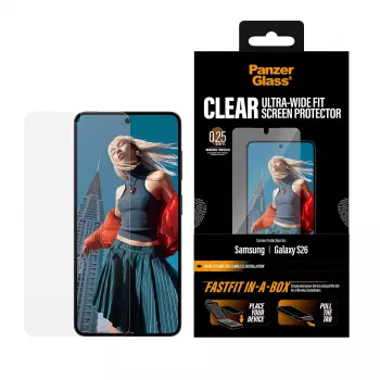 Ekraanikaitse PanzerGlass Samsung New Galaxy S 2026 jaoks — Ultra-Wide Fit, PET+silikoon, FASTFIT