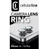 Cellularline Camera Lens Ring - iPhone 16/16 Plus karastatud klaas kaamera kaitseks