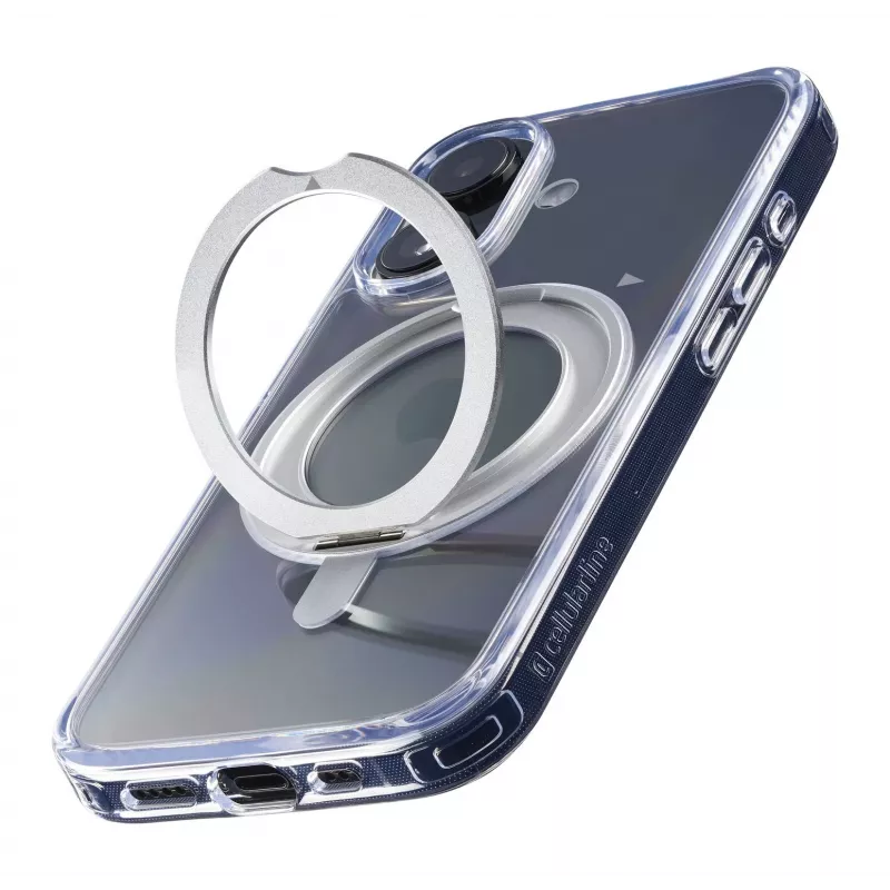 Cellularline Spin Mag - iPhone 16 ümbris pöörleva rõngahoidjaga, ühildub Magsafe ökosüsteemiga