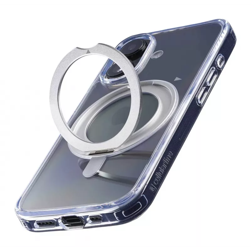 Cellularline Spin Mag - iPhone 16 ümbris pöörleva rõngahoidjaga, ühildub Magsafe ökosüsteemiga