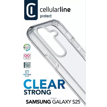 Cellularline Clear Protect - Galaxy S25 kõva ümbris kummist servadega