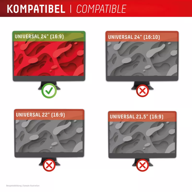 Displex PRIVACY SAFE eemaldatav kahepoolne privaatsusfilter lauaarvuti monitorile 24'' (16:9)