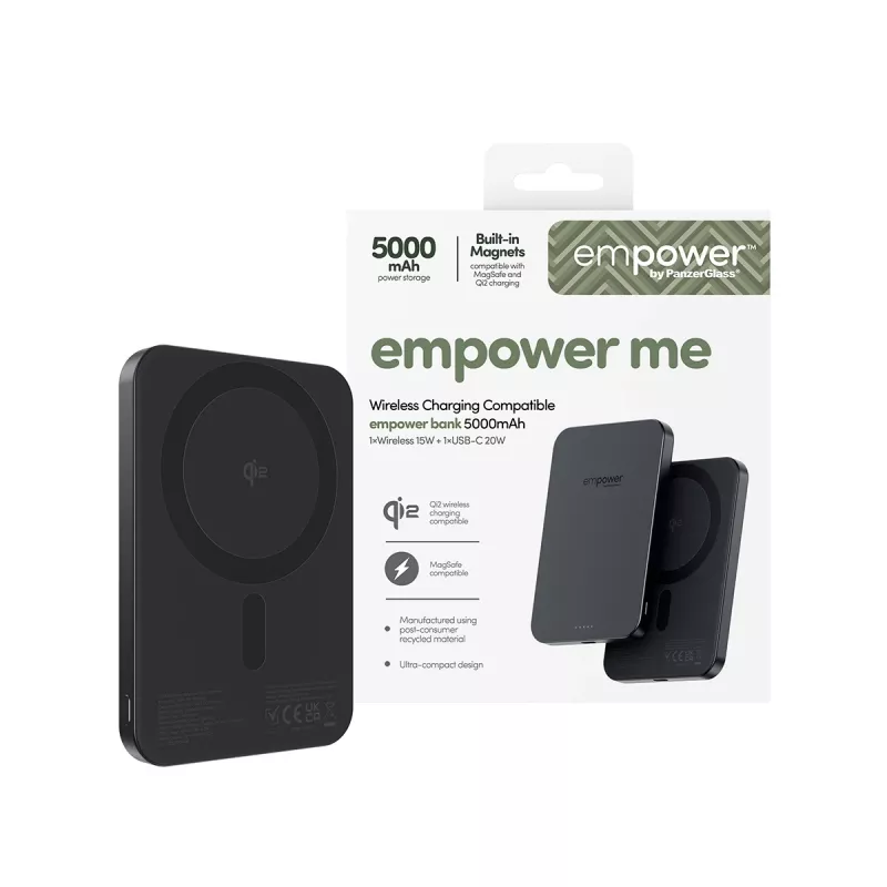 Akupank PanzerGlass empower™ 5000mAh Space Must kaasaskantav laadija