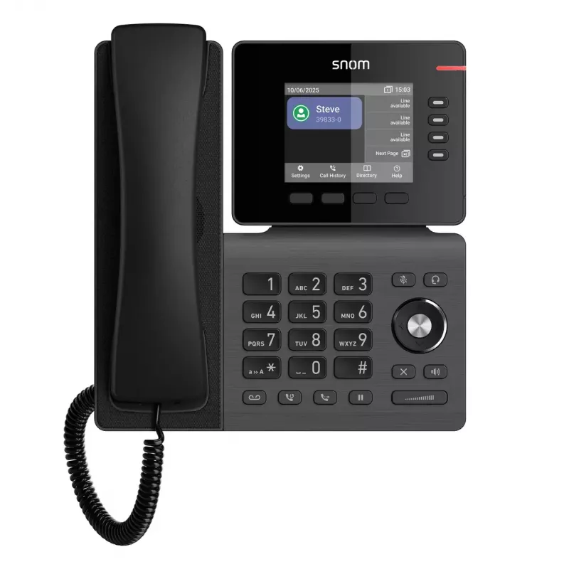 IP-telefon Snom D810W — 3,36-tolline IPS-ekraan, Gigabit Ethernet, Wi‑Fi (802.11a/b/g/n/ac), PoE, must