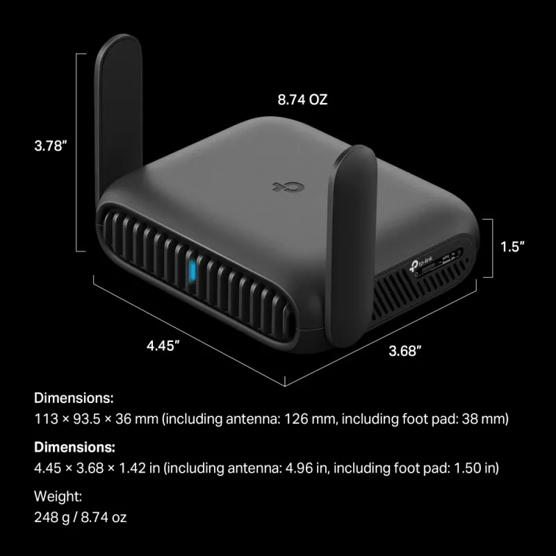 TP-Link BE3600 Wi-Fi 7 traadita ruuter 2,5 Gigabit Ethernet kahesageduslik (2,4 GHz / 5 GHz) must