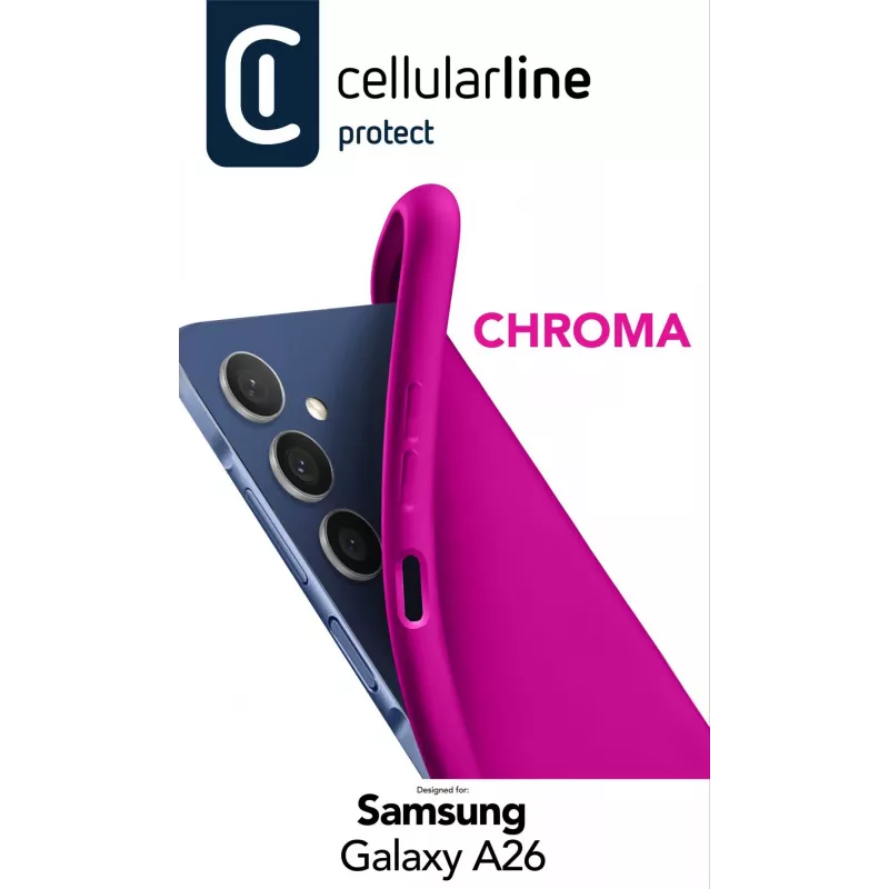 Cellularline Chroma - Galaxy A26 Värviline pehme kummist ümbris, Ümbris, Samsung, Galaxy A26, 16,8 cm (6,6 tolli), Roosa