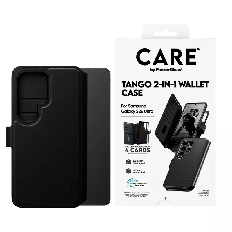 PanzerGlass CARE™ by ® Tango 2-in-1 Wallet Case w. Qi Samsung Galaxy S26 Ultra