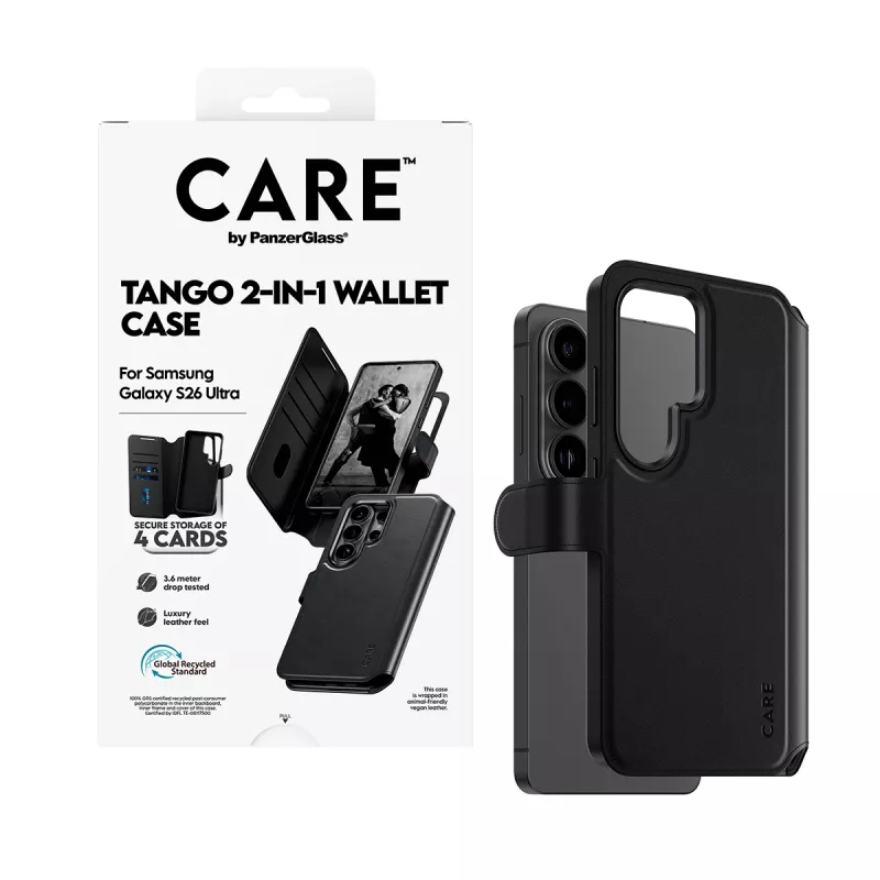 PanzerGlass CARE™ by ® Tango 2-in-1 Wallet Case w. Qi Samsung Galaxy S26 Ultra