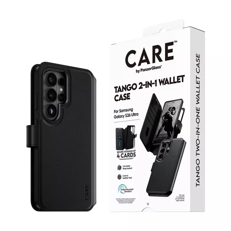 PanzerGlass CARE™ by ® Tango 2-in-1 Wallet Case w. Qi Samsung Galaxy S26 Ultra