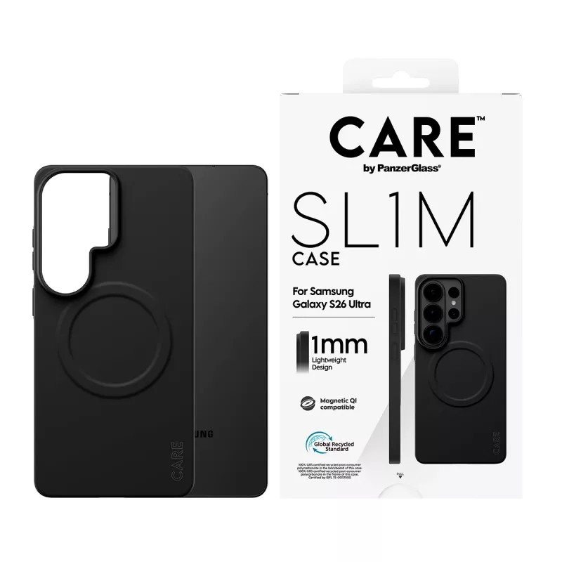 Kaitsev PanzerGlass CARE SL1M ümbris Samsung Galaxy S26 Ultra jaoks, must