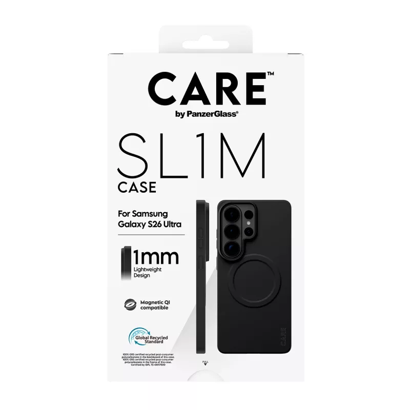 Kaitsev PanzerGlass CARE SL1M ümbris Samsung Galaxy S26 Ultra jaoks, must