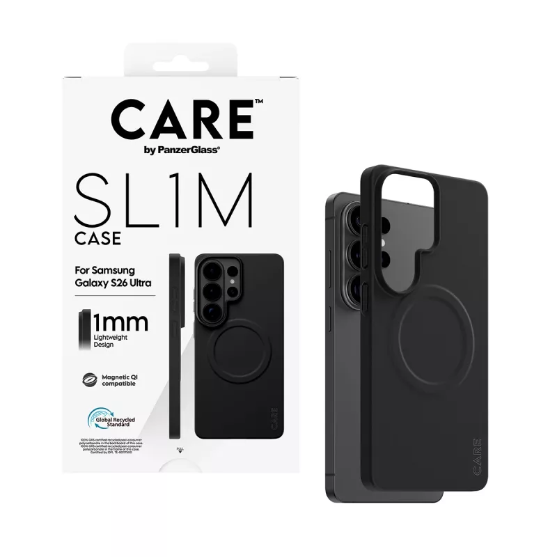 Kaitsev PanzerGlass CARE SL1M ümbris Samsung Galaxy S26 Ultra jaoks, must