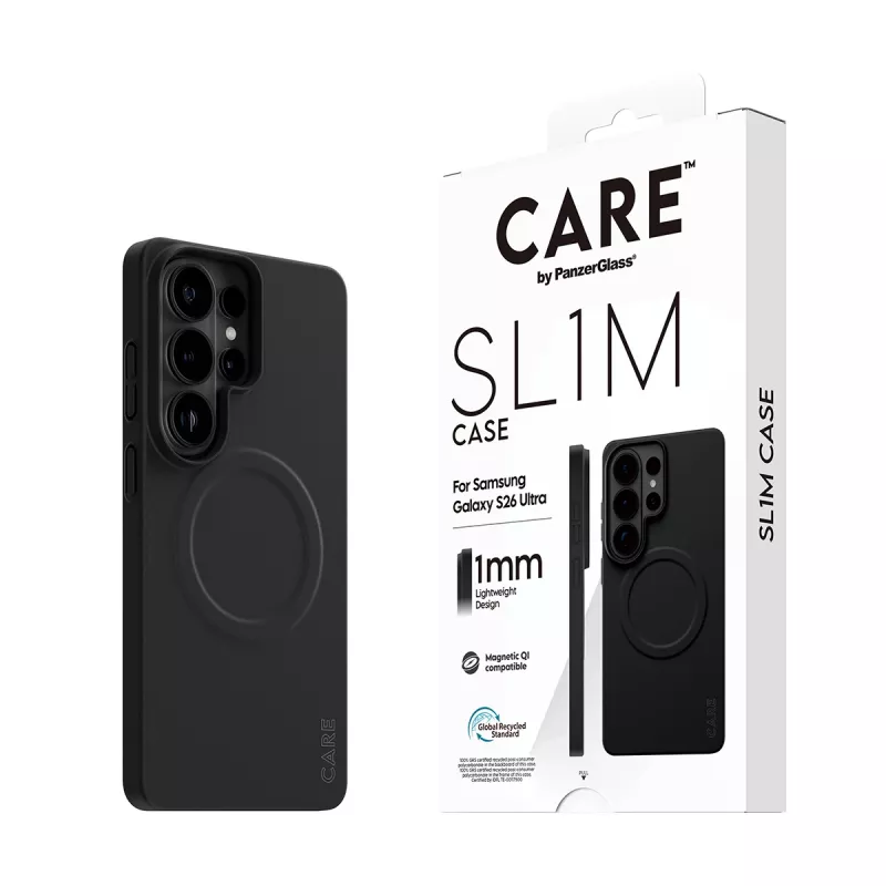 Kaitsev PanzerGlass CARE SL1M ümbris Samsung Galaxy S26 Ultra jaoks, must