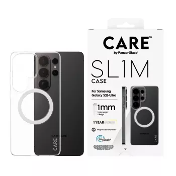Telefonikohver PanzerGlass CARE™ SL1M läbipaistev Qi-ga Samsung Galaxy S26 Ultra (6.9 tolli) jaoks
