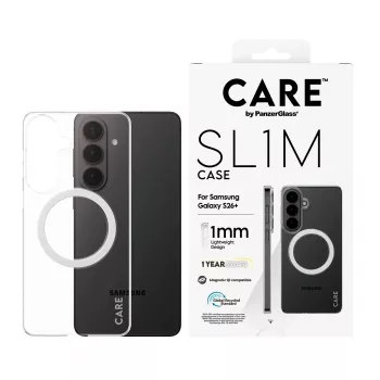 PanzerGlass CARE™ SL1M läbipaistev kaitseümbris Qi-ga Samsung Galaxy S26+ jaoks (6,7 tolli)