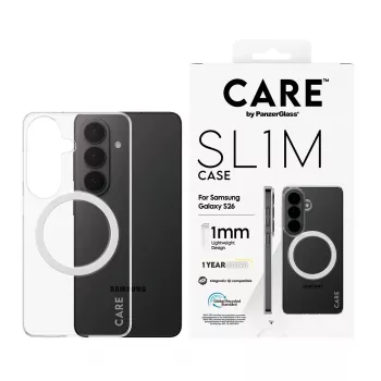 PanzerGlass CARE™ SL1M läbipaistev kaitsekate Qi-ga Samsung Galaxy S26-le, sobib kuni 16 cm (6,3 tolli) ekraanile