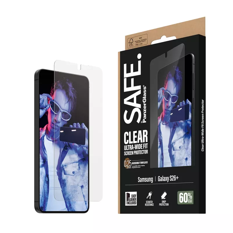 PanzerGlass SAFE. by ® ekraanikaitse Samsung New Galaxy S 2026 Plus | ülilai sobivus EasyAligneriga