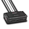 Lindy 2-pordiline HDMI 4K60, USB 2.0 ja heli kaabel-KVM-lüliti, 4096 x 2160 pikslit, 4K Ultra HD, Rack-kinnitus, Must