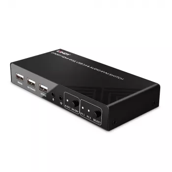 Lindy 2-pordiline HDMI 4K60, USB 2.0 ja heli KVM-lüliti, 4096 x 2160 pikslit, 4K Ultra HD, must
