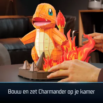 4D Build, Pokémon Charmander 3D mudelkomplekt, Pokémoni figuur, Kanto First Partner kollektsioon, lauakaunistus, 241 tükki, vanusele 12+