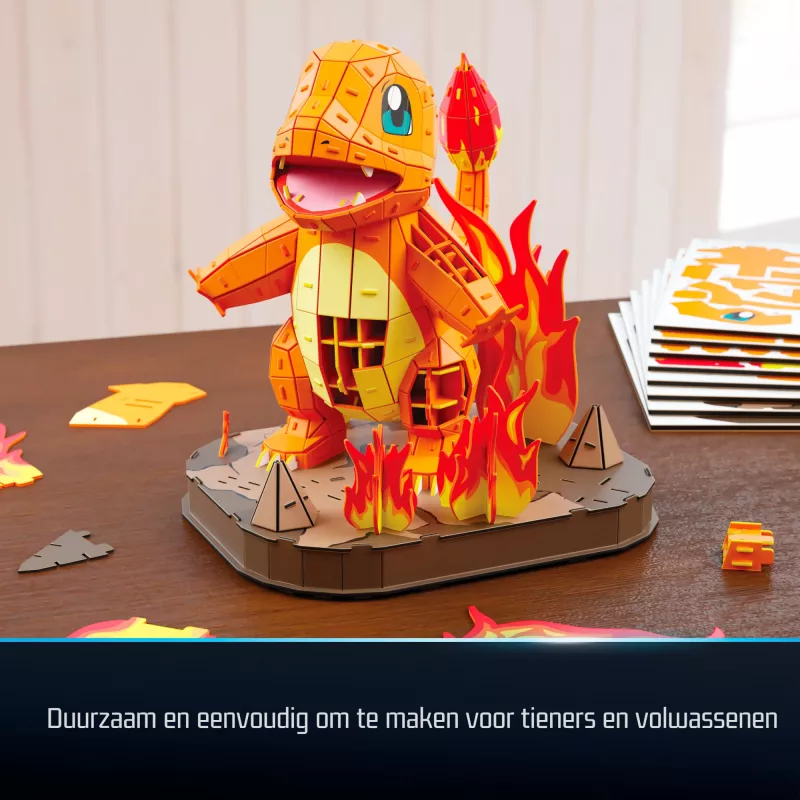 4D Build, Pokémon Charmander 3D mudelkomplekt, Pokémoni figuur, Kanto First Partner kollektsioon, lauakaunistus, 241 tükki, vanusele 12+