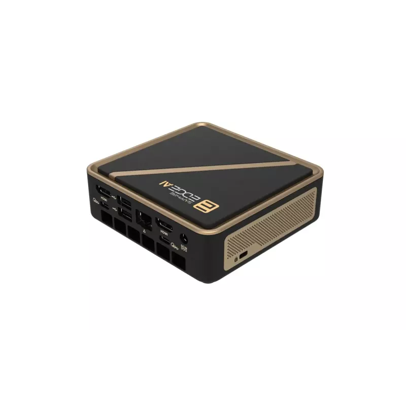 Mini-arvuti korpus Sapphire EDGE AI 340, toetab DDR5 mälu ja HDMI-väljundit