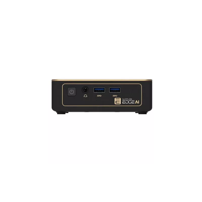 Mini-arvuti korpus Sapphire EDGE AI 340, toetab DDR5 mälu ja HDMI-väljundit
