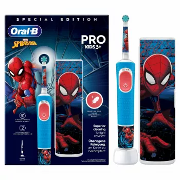 Oral-B Vitality Pro Kids Spiderman Lapselik Rotatsioon-võnkuv hambahari Sinine, Punane