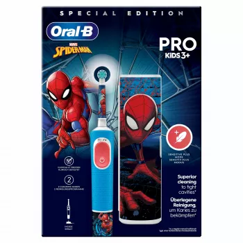 Oral-B Vitality Pro Kids Spiderman Lapselik Rotatsioon-võnkuv hambahari Sinine, Punane