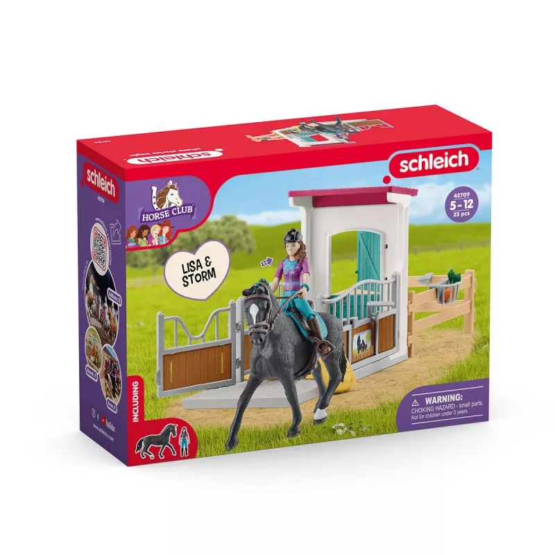 Mänguhobuse boksikomplekt Schleich HORSE CLUB Lisa figuuri ja Storm hobusega, talukomplekt, soovitatav vanus 5–12