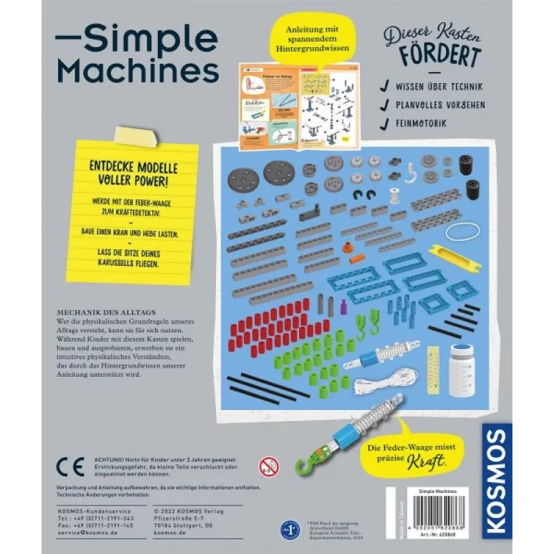 Kosmos Simple Machines, Eksperimendikomplekt, Füüsika, 8 a, Mitmevärviline