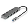 Lindy 4-pordiline USB 3.0 jaotur sisse-/väljalülititega