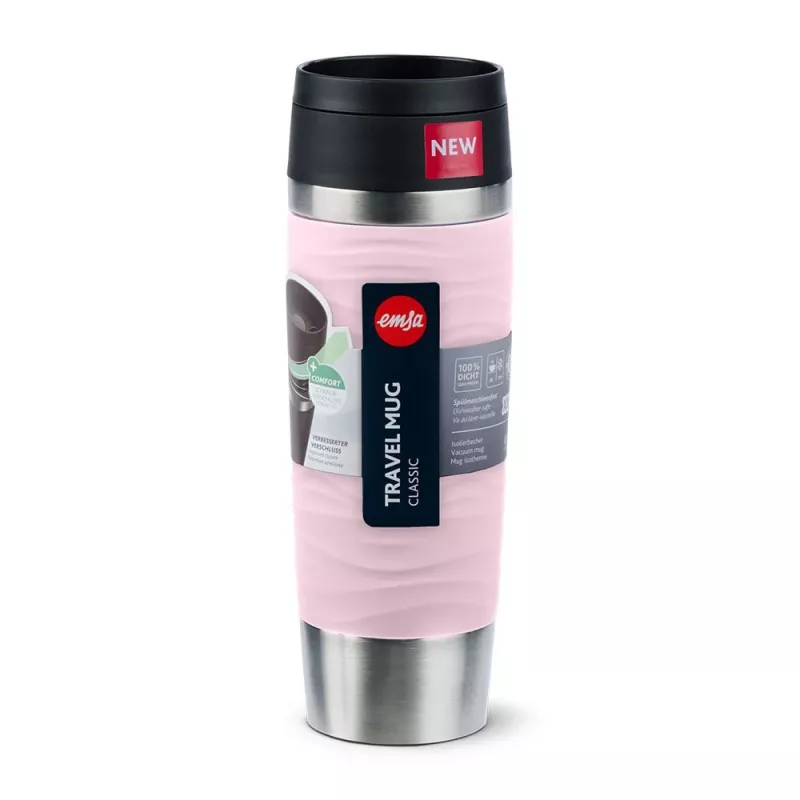 EMSA Travel Mug Waves Grande 500 ml roosa, roostevaba teras