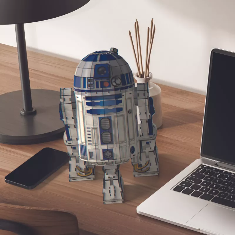 4D Build, Star Wars R2-D2 papist mudelikomplekt 201 tk | Star Warsi mänguasjad lauakaunistuseks | Ehitusmänguasjad | 3D-mudelikomplektid täiskasvanutele ja noorukitele vanuses 12+