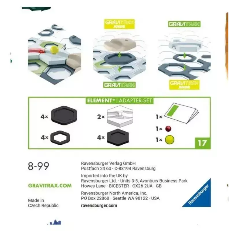 Laiendusadapterite komplekt Ravensburger GraviTrax 27532 raja ehitamiseks