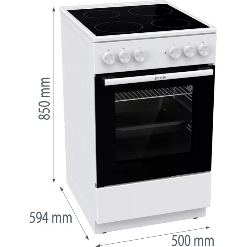 Gorenje GEC5A21WG vabalt seisev pliit Elektriline Keraamiline pliit Valge