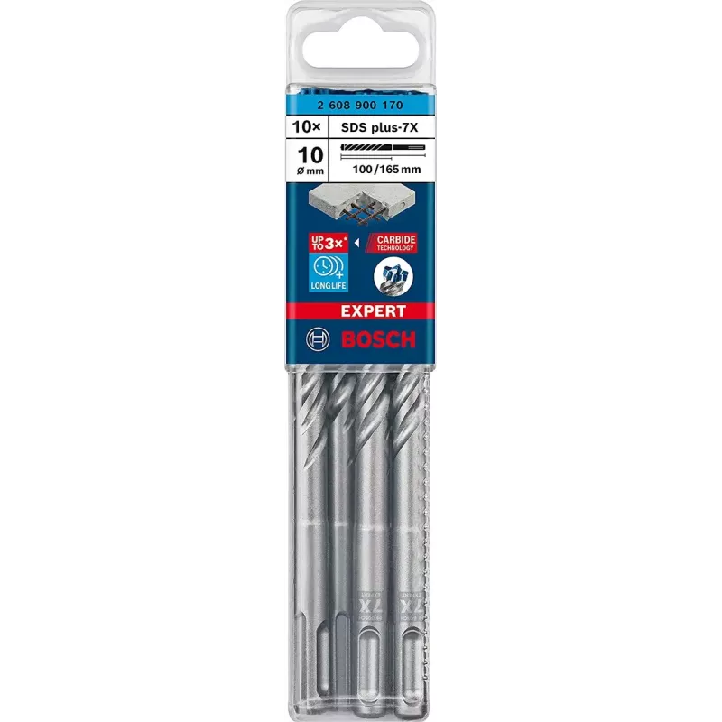 Bosch Expert SDS-plus-7X vasarpuur 5 mm x 165 mm, 10 tk (2608900158)