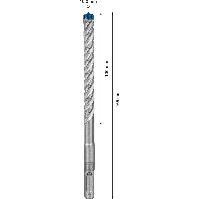 Bosch Expert SDS-plus-7X vasarpuur 5 mm x 165 mm, 10 tk (2608900158)