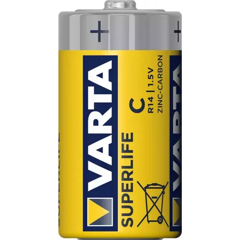 Varta Superlife C ühekordne tsink‑süsi aku, C suurus, 1,5 V, 50 mm