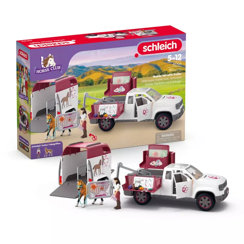 schleich HORSE CLUB Mobiilne loomaarst koos haagisega, Loom, Hobused, 5 a, Mitmevärviline