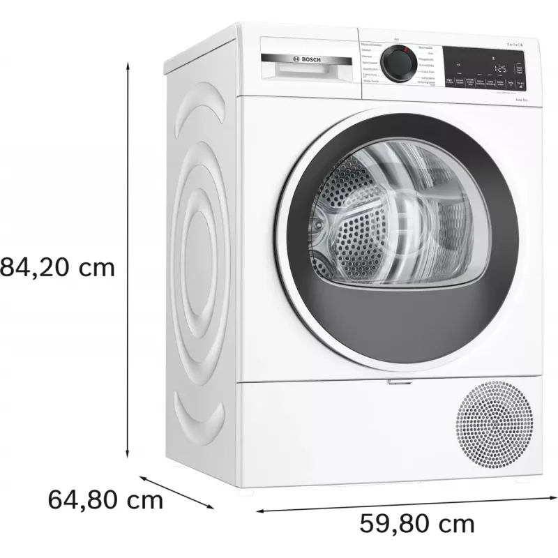 Bosch Serie 6 WQG241001 pesukuivatusrest Vabaltseisev Eestlaetav 9 kg Valge