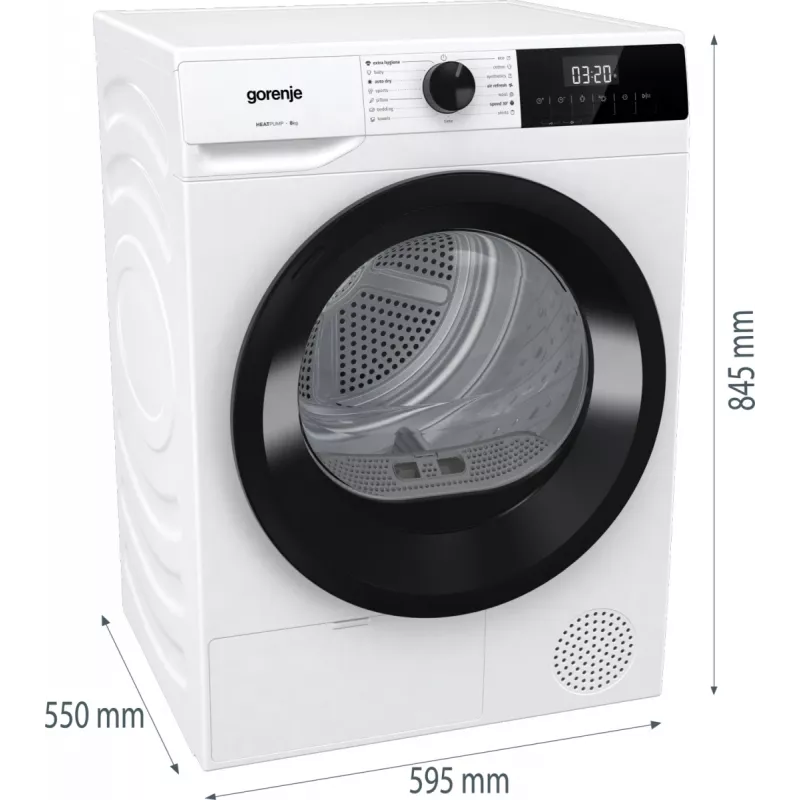 Gorenje DHNE83 pesukuivati eraldiseisev eesttäidetav 8 kg valge