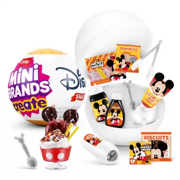 Mini Brands Create Disney Snacks Series 1 kapsel, Köök, 8 a, Patareid kaasas, LR44, Mitmevärviline