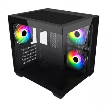 Fortron FSP Geh Mini S140 BA micro-ATX / M-ITX arvutikorpus, ARGB, must