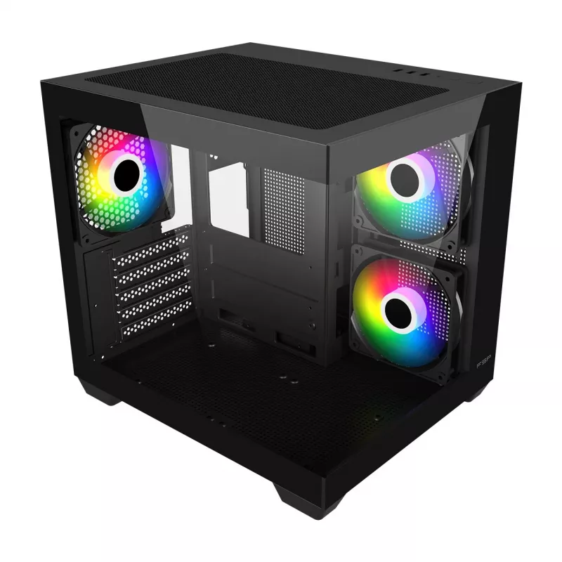 Fortron FSP Geh Mini S140 BA micro-ATX / M-ITX arvutikorpus, ARGB, must