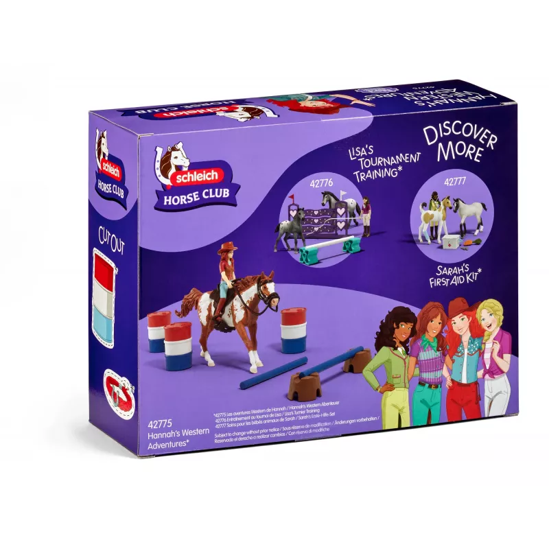 schleich HORSE CLUB Hannah' lääneseiklused, 5-aastastele, Hobused, Mitmevärviline, Plastist