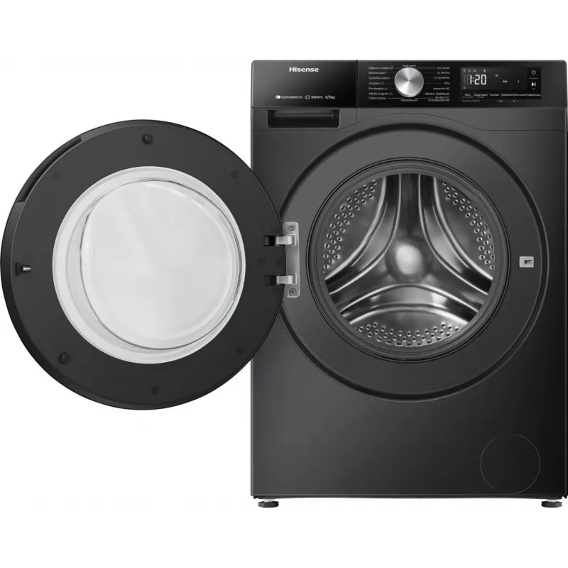 Hisense WD3S8043BB3 pesumasin-kuivati Eraldiseisev Eestlaaditav Must