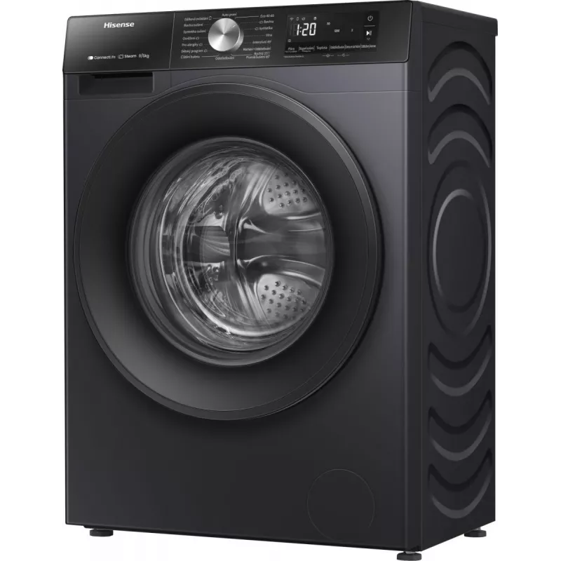 Hisense WD3S8043BB3 pesumasin-kuivati Eraldiseisev Eestlaaditav Must